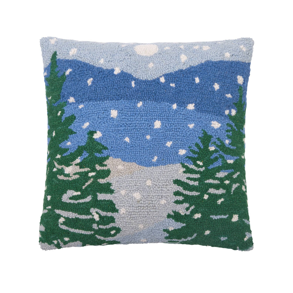 Lakeview Holiday Hooked Cushion