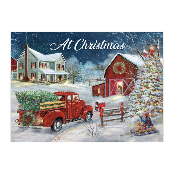 Barn & Tree Box of 20 Christmas Cards