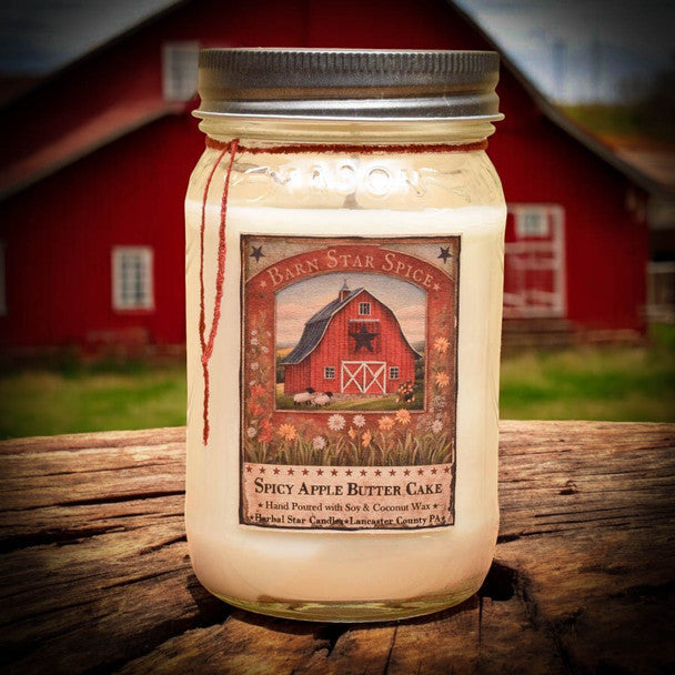 Barn Star Spicy Apple Butter Cake Soy Mason Jar Candle
