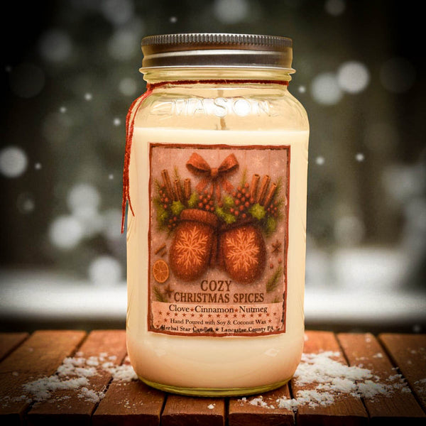 Cosy Christmas Spices 24oz Soy Mason Jar Candle