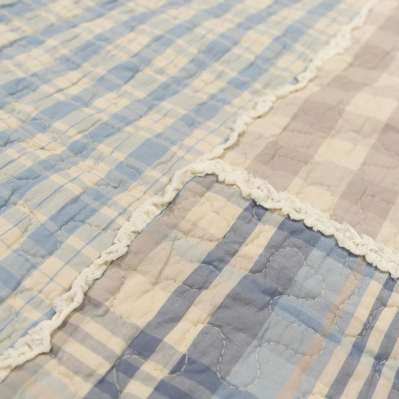 Slate Cobblestone Patchwork Quilt Set