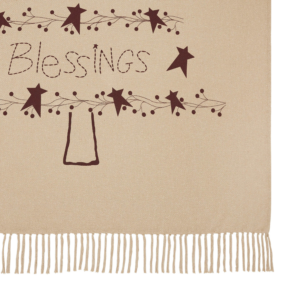 Prim Christmas Blessings Woven Throw