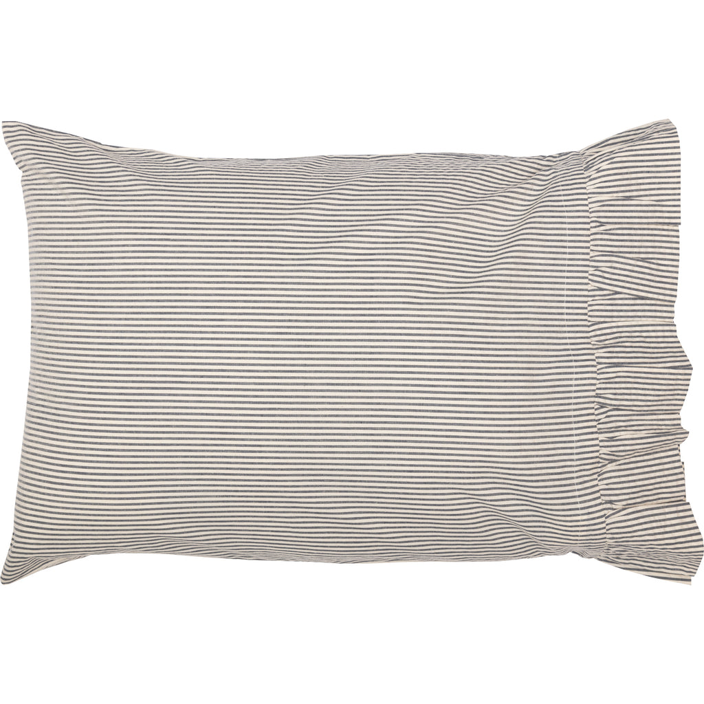 Set of 2 Hatteras Blue Ticking Stripe Pillow Cases