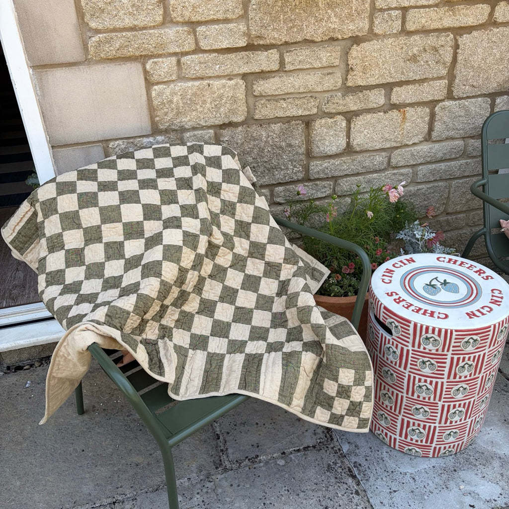 Green Earth Patchwork Throw Quilt