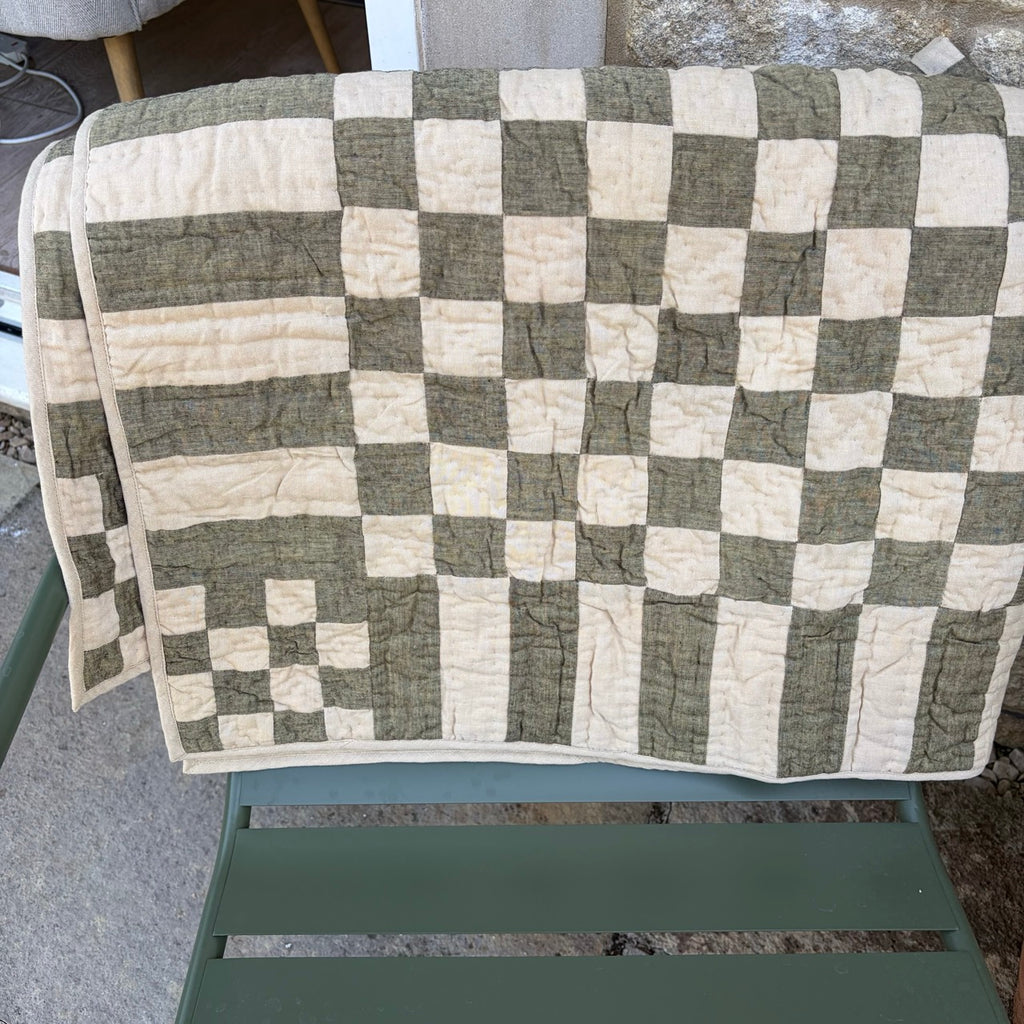 Green Earth Patchwork Throw Quilt