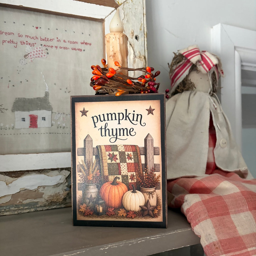 Pumpkin Thyme Block with Timer Candle