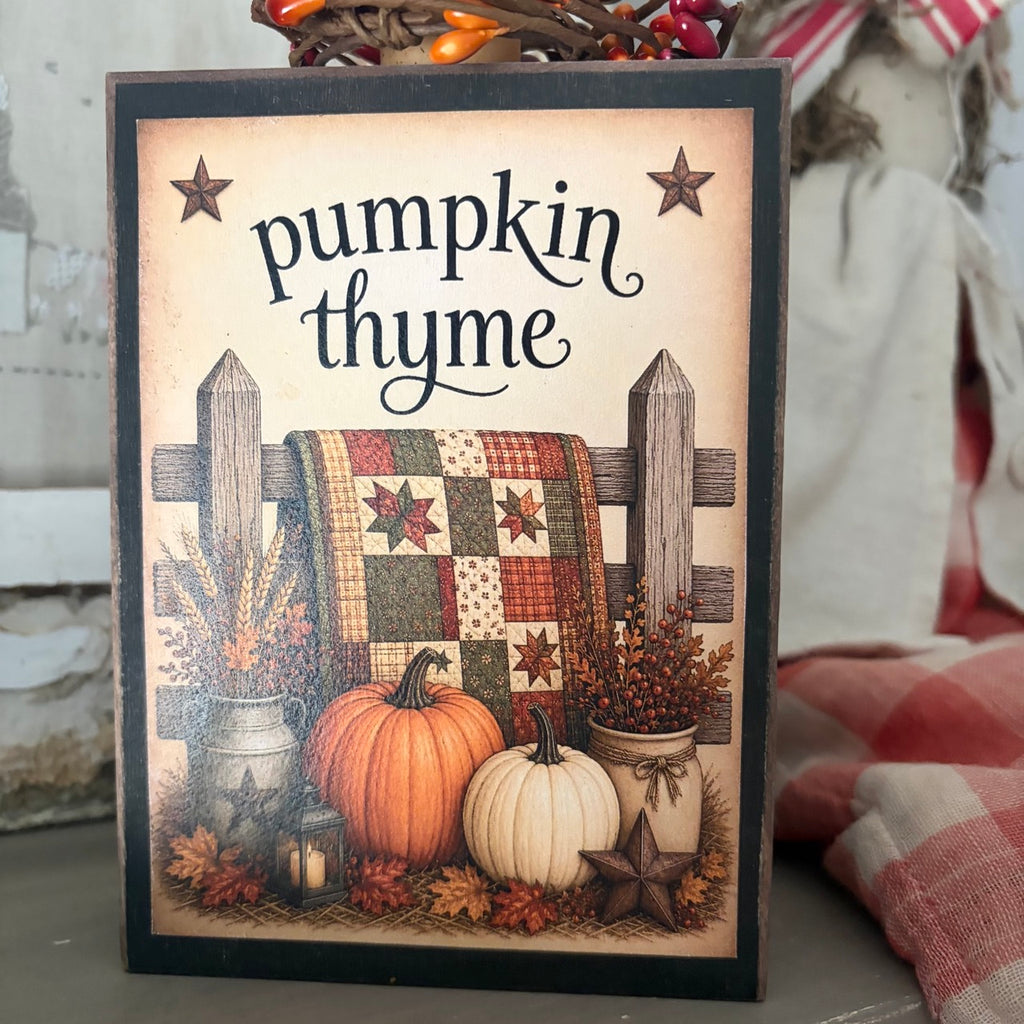 Pumpkin Thyme Block with Timer Candle