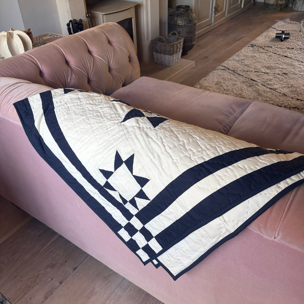 Navy Guiding Star Throw Quilt