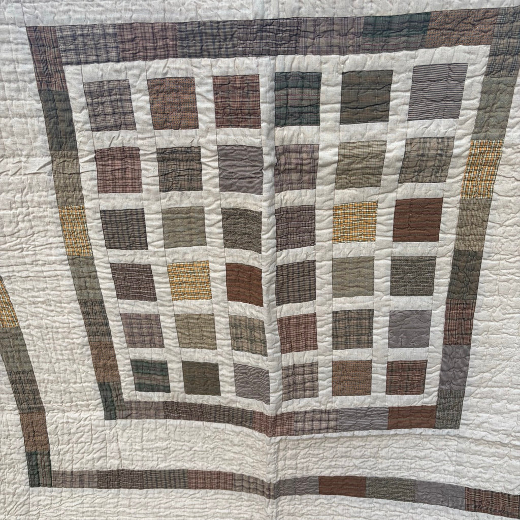 Simple Block Patchwork Throw Quilt