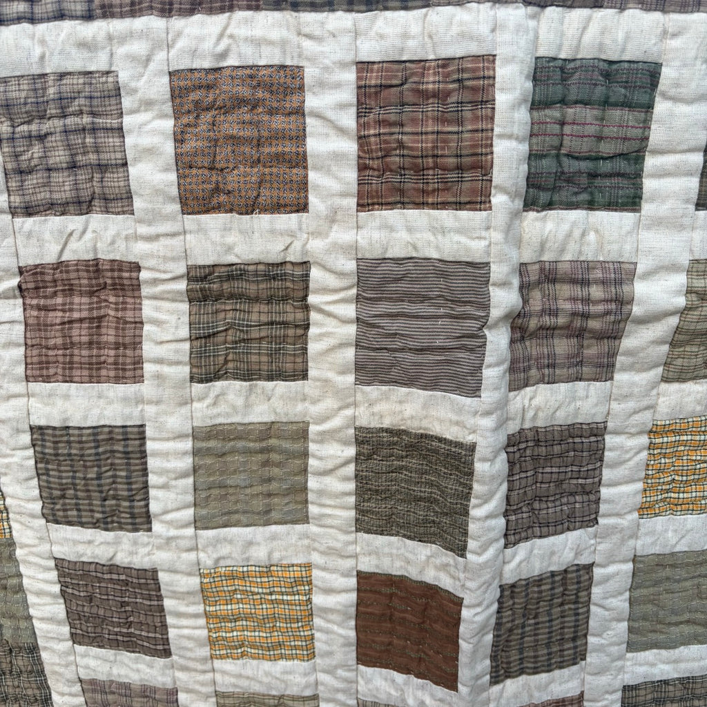 Simple Block Patchwork Throw Quilt