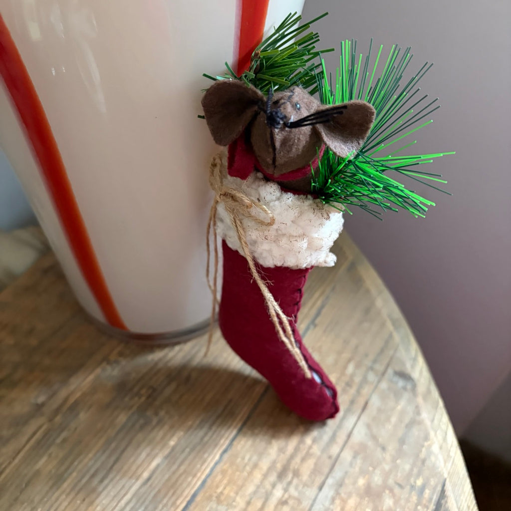 Mouse in Stocking Decoration