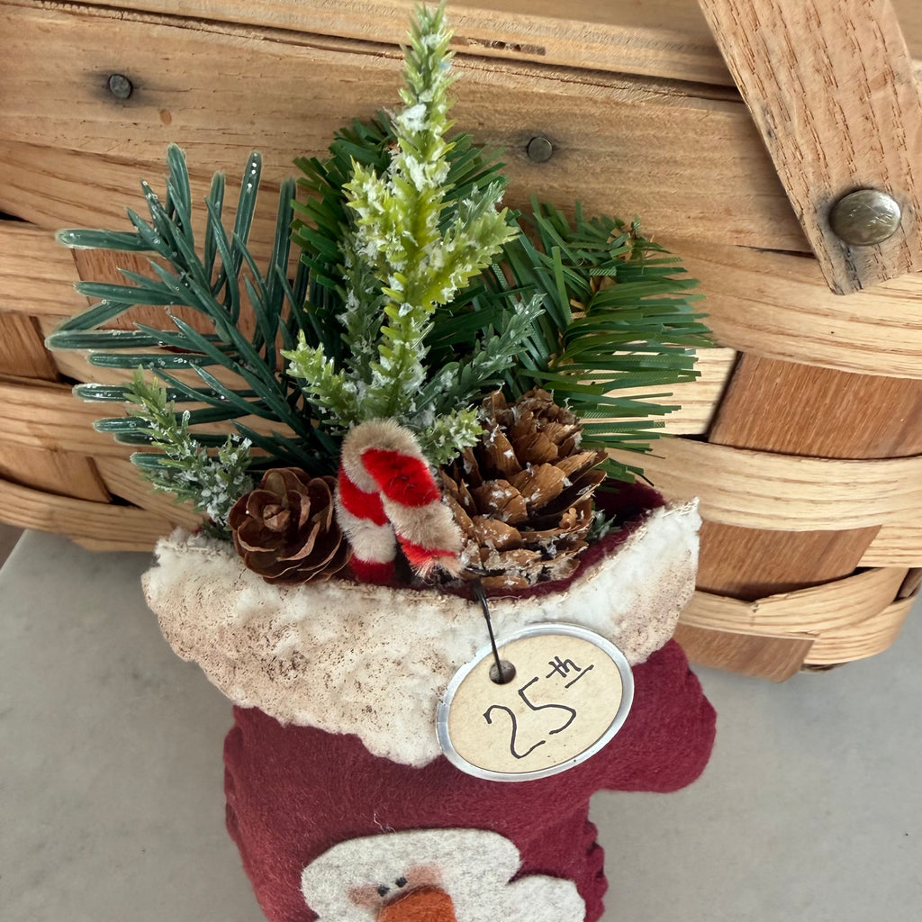 Handmade Stuffed Snowman Mitten Decoration
