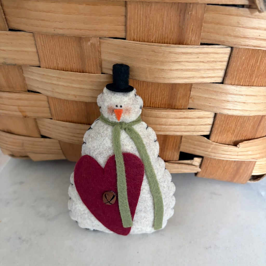 Handmade Little Stuffed Snowman Decoration