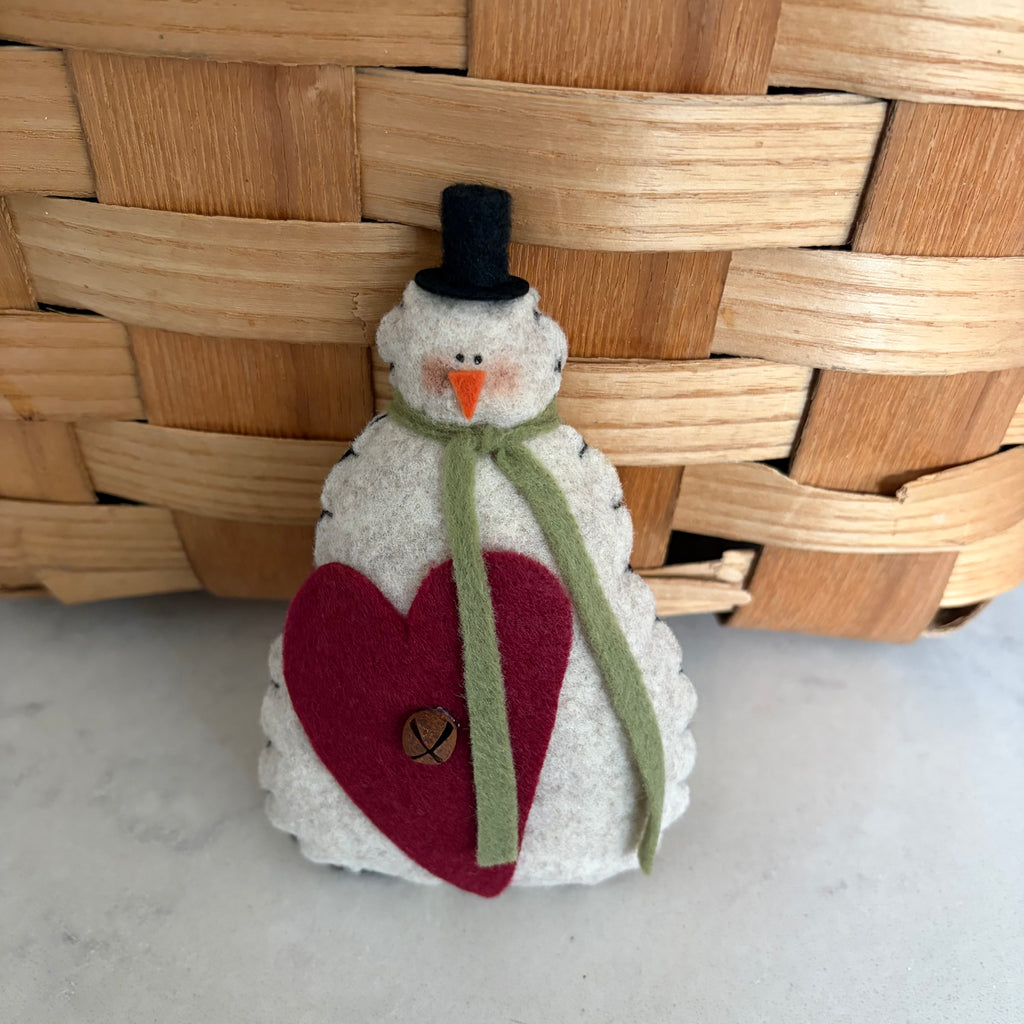 Handmade Little Stuffed Snowman Decoration