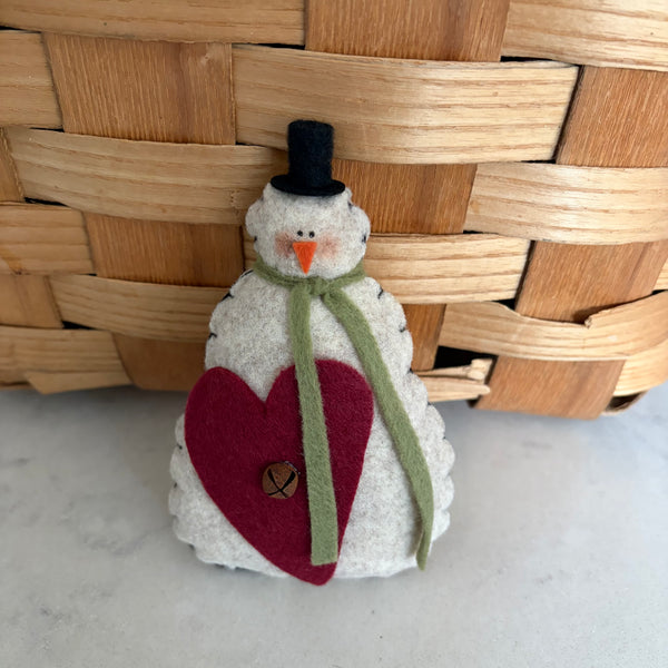 Handmade Little Stuffed Snowman Decoration