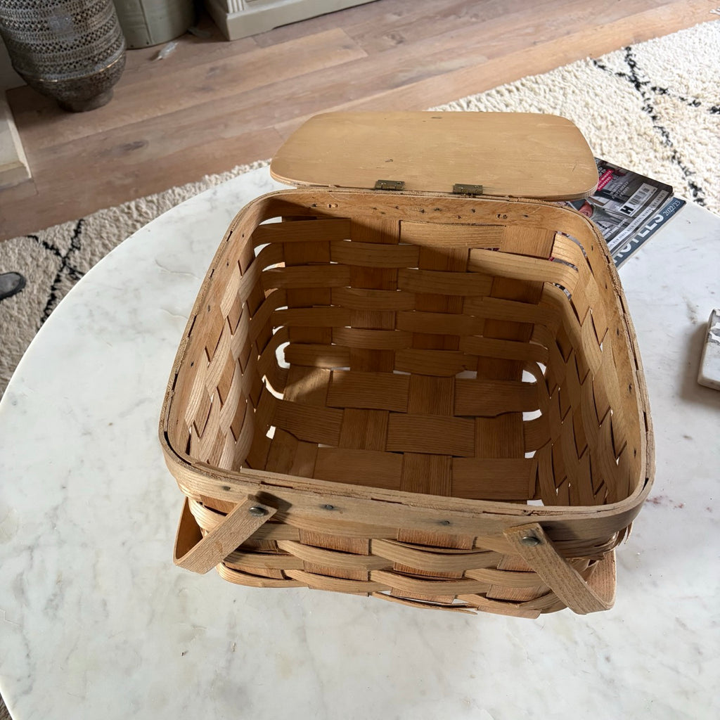 Vintage Basket with Festive Geese