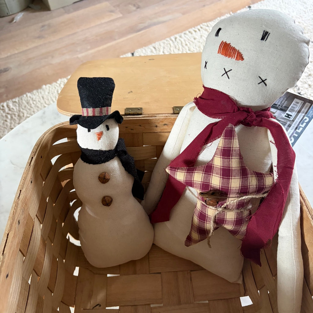 Large Handmade Primitive Snowman with Star