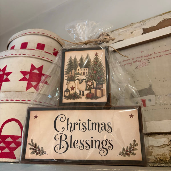 Christmas Blessings Sheep Saltbox Large Block Set