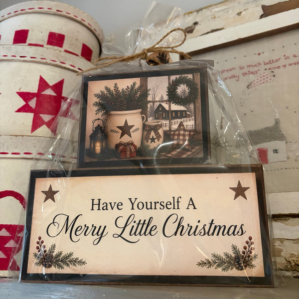 Have Yourself a Merry Little Christmas Tablescape Large Block Set