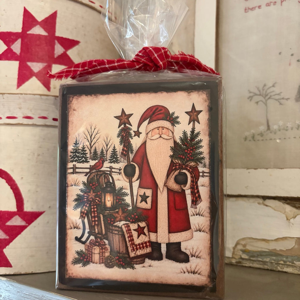 Snowy Santa Decorative Block