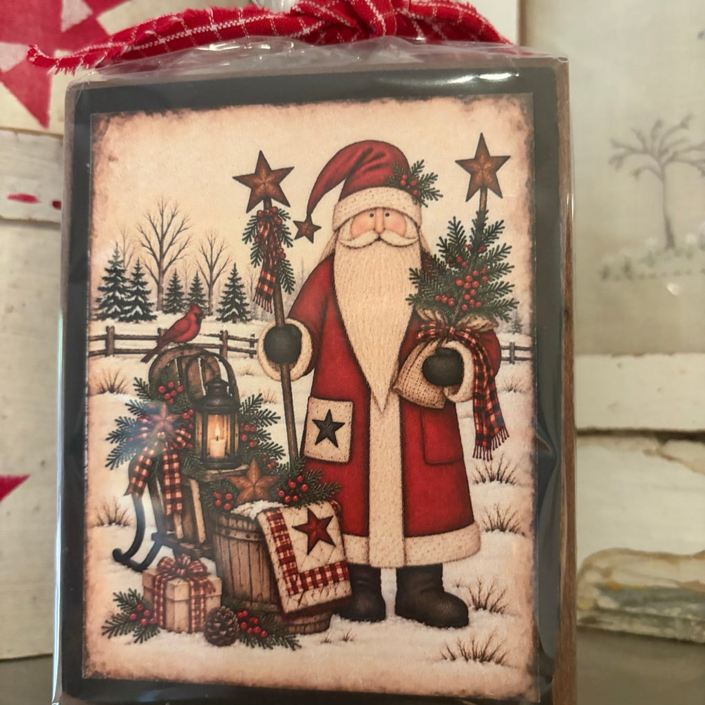 Snowy Santa Decorative Block
