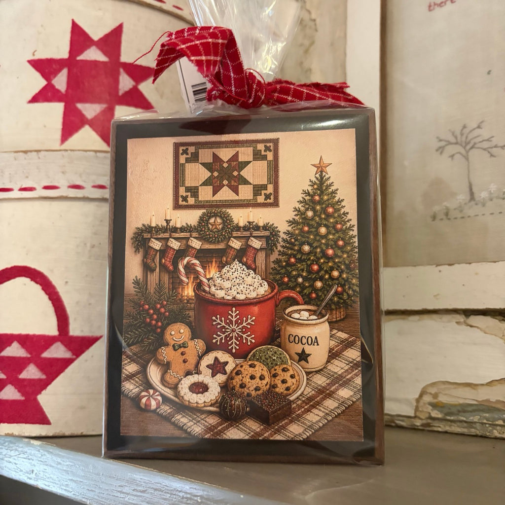 Hot Cocoa Christmas Decorative Block