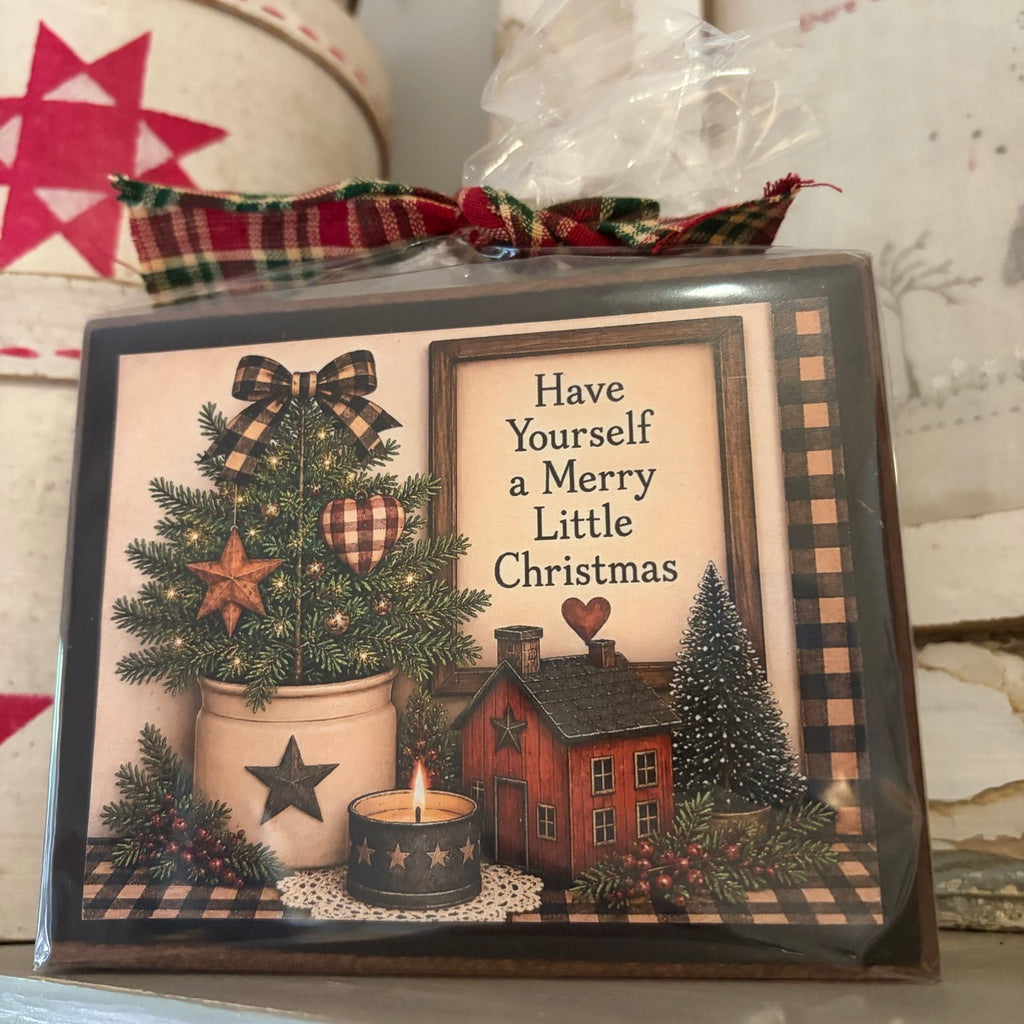 Merry Little Christmas Tree and House Block