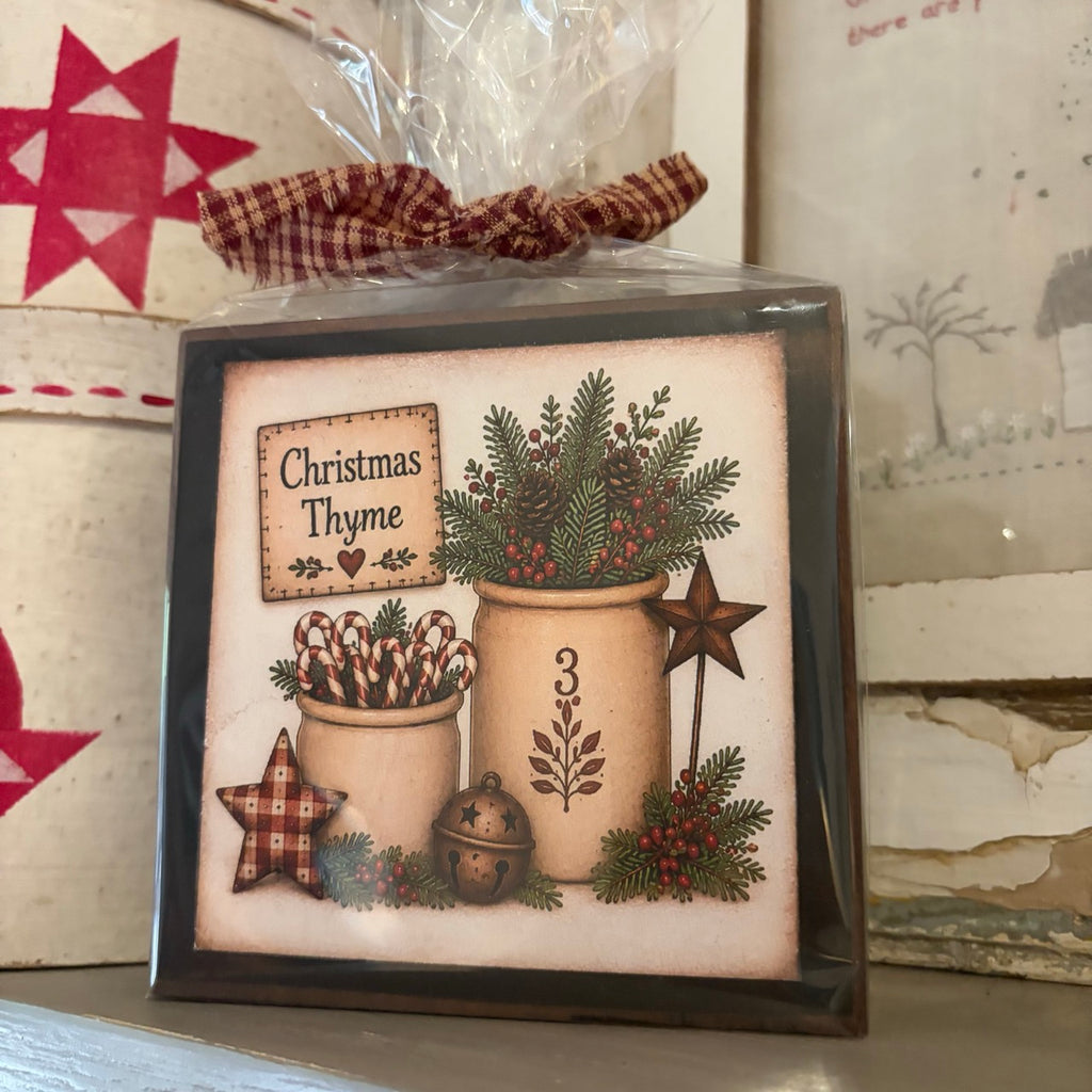 Christmas Thyme Stoneware Jugs Block