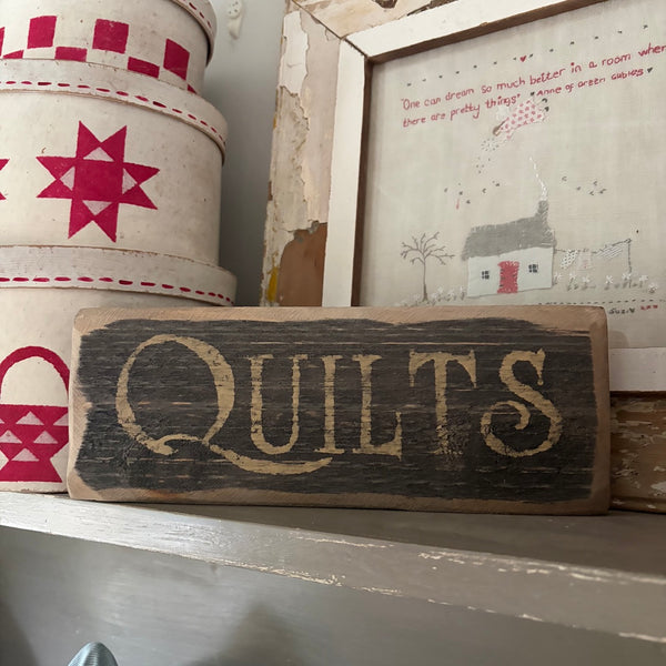 Quilts Rustic Wooden Sign