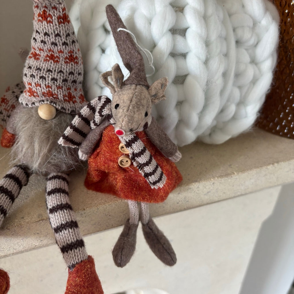 Burnt Orange Mice Decoration