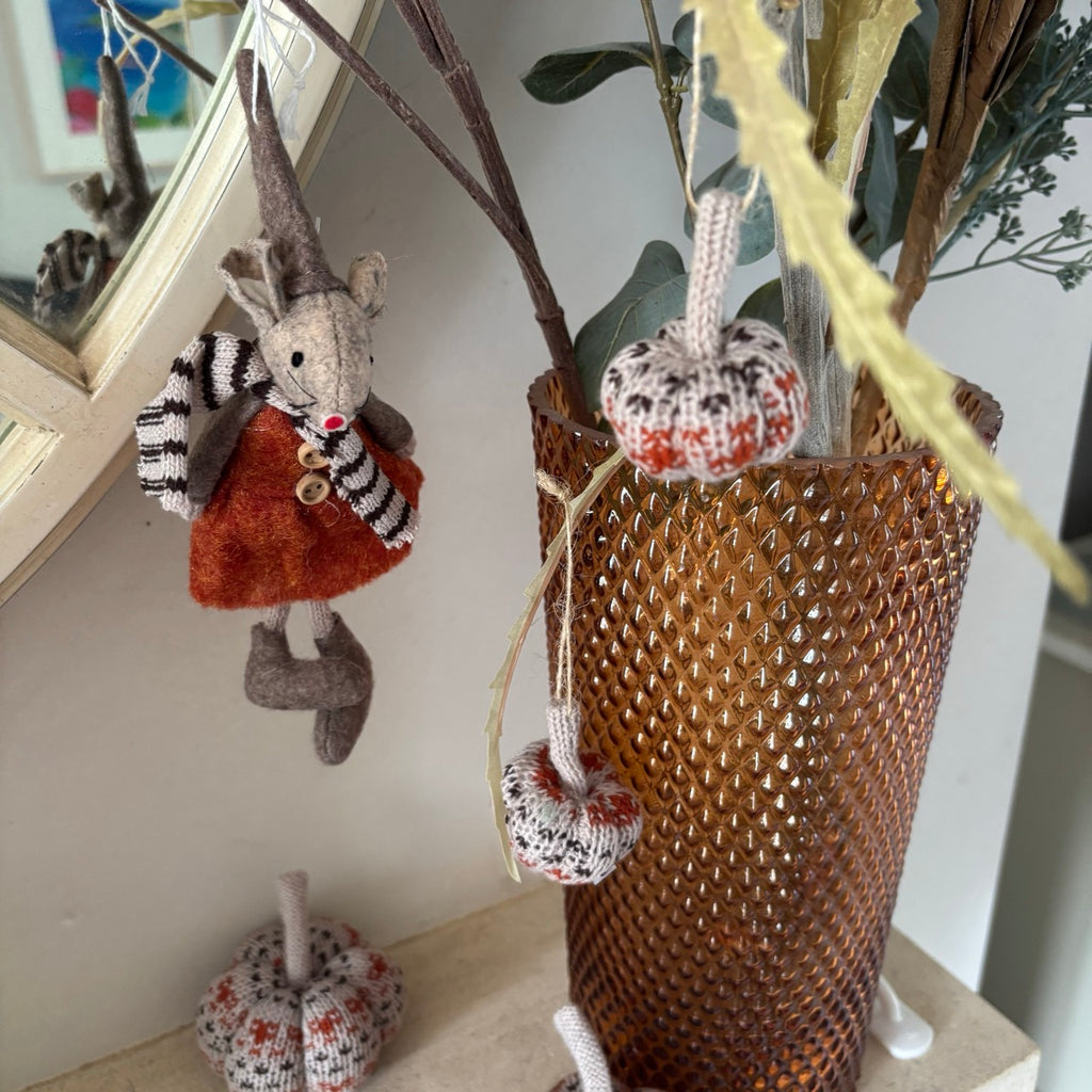 Burnt Orange Mice Decoration