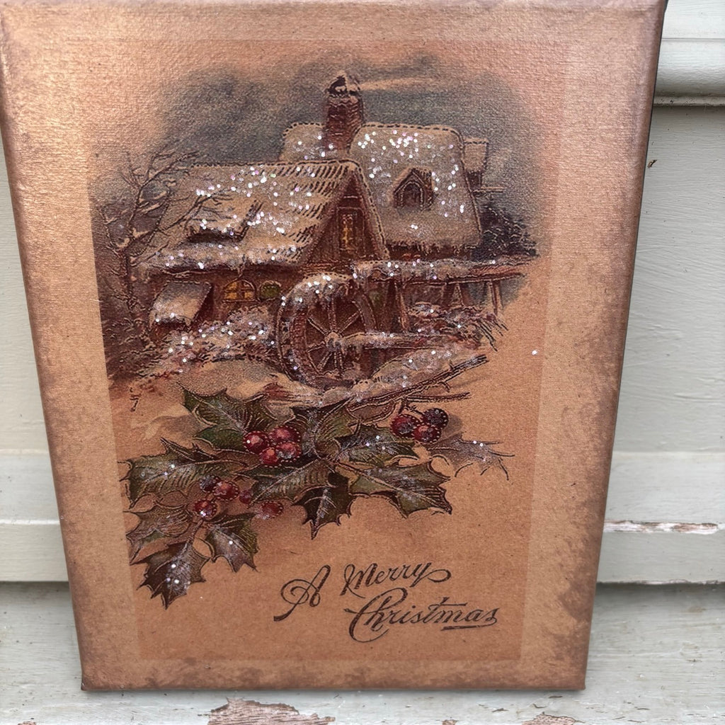 Old Mill Christmas Canvas