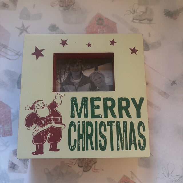 Retro Merry Christmas Photo Frame