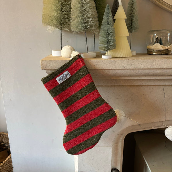 Vintage Striped Blanket Stocking