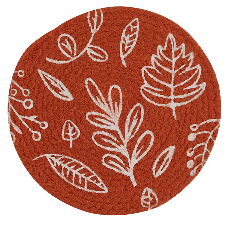 Sienna Leaf Braided Small Trivet Mat