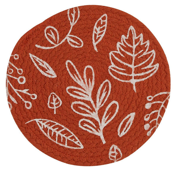 Sienna Leaf Braided Small Trivet Mat