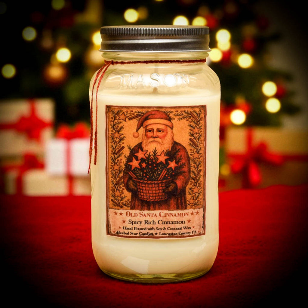Old Santa Cinnamon 24oz Soy Mason Jar Candle