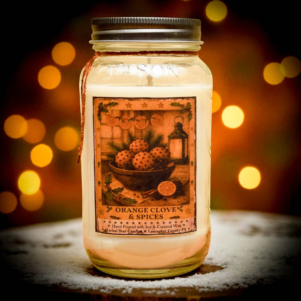 Orange Clove & Spices 24oz Soy Mason Jar Candle