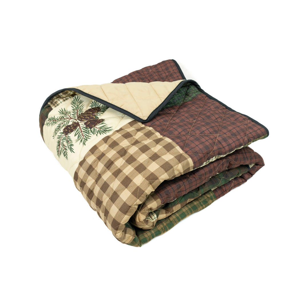 Pine Panels Lightweight Throw Quilt