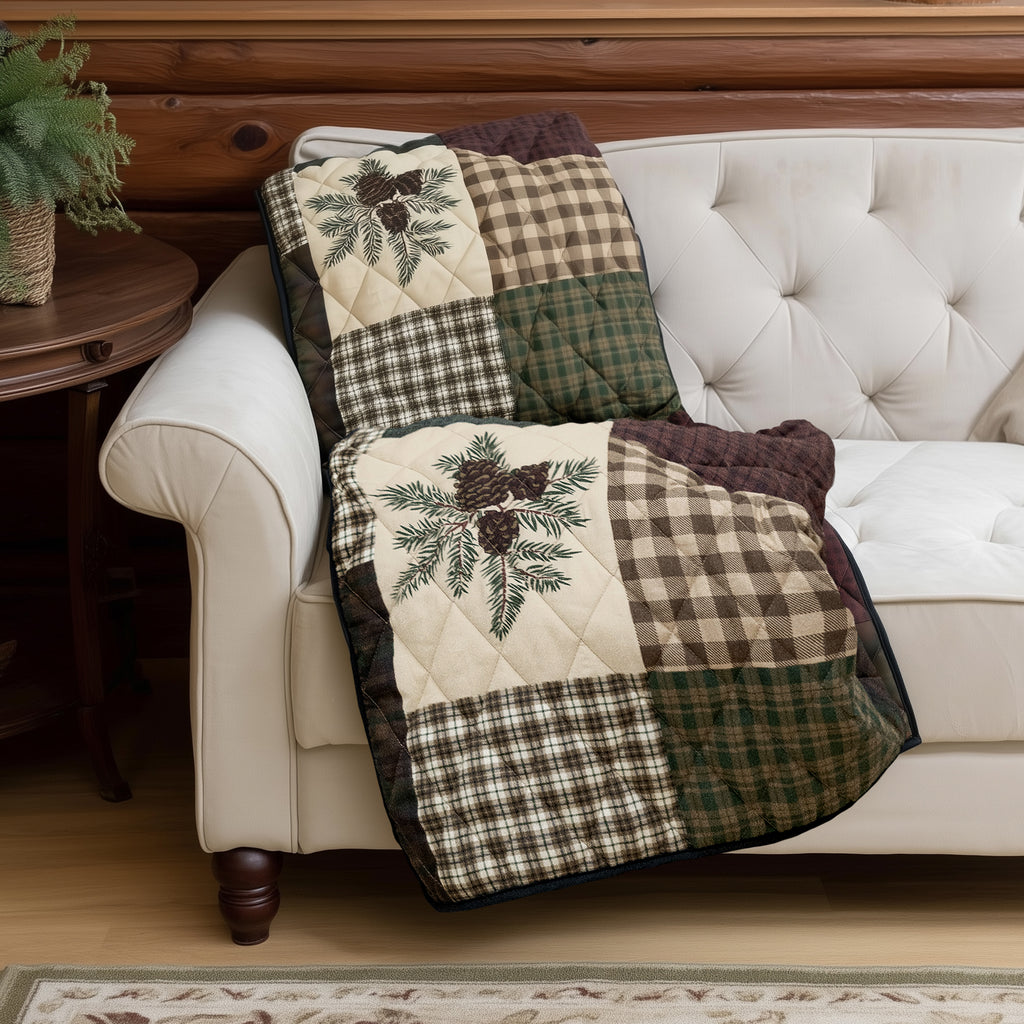 Pine Panels Lightweight Throw Quilt