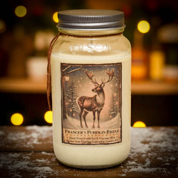 Prancer's Pumpkin Bread 24oz Soy Mason Jar Candle
