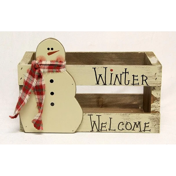 Winter Welcome Snowman Crate
