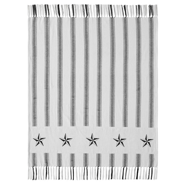 Sawyer Mill Black Ticking Stripe Woven Throw