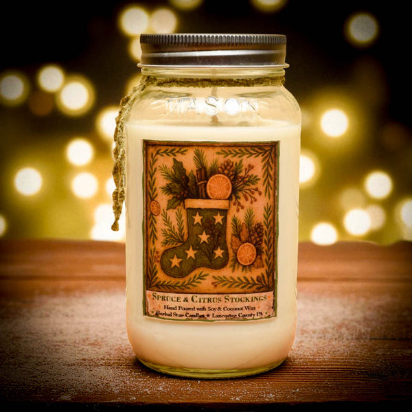 Spruce and Citrus 24oz Soy Mason Jar Candle