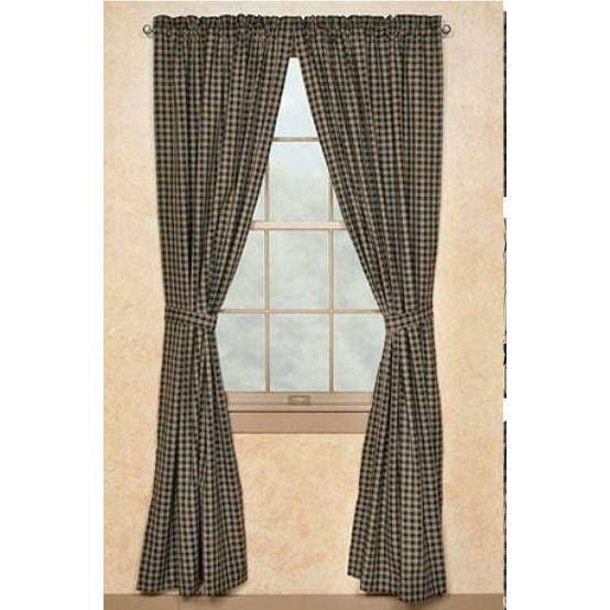 Sturbridge Lined Black Check Curtain Panels