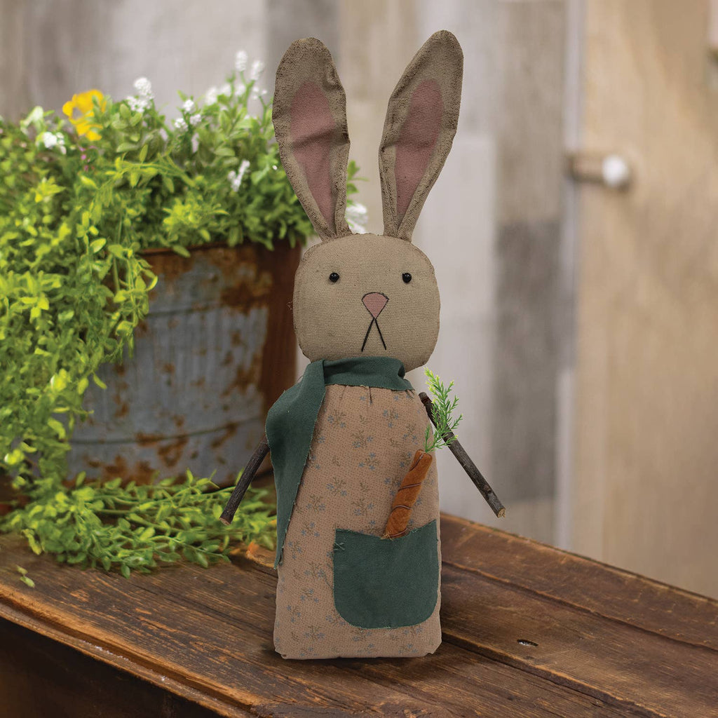 Primitive Floral Bunny with Carrot Pocket