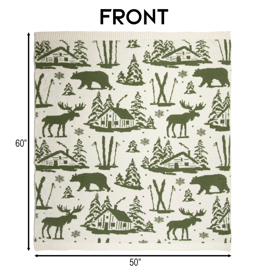 Alpine Woods Stretchy Throw Blanket