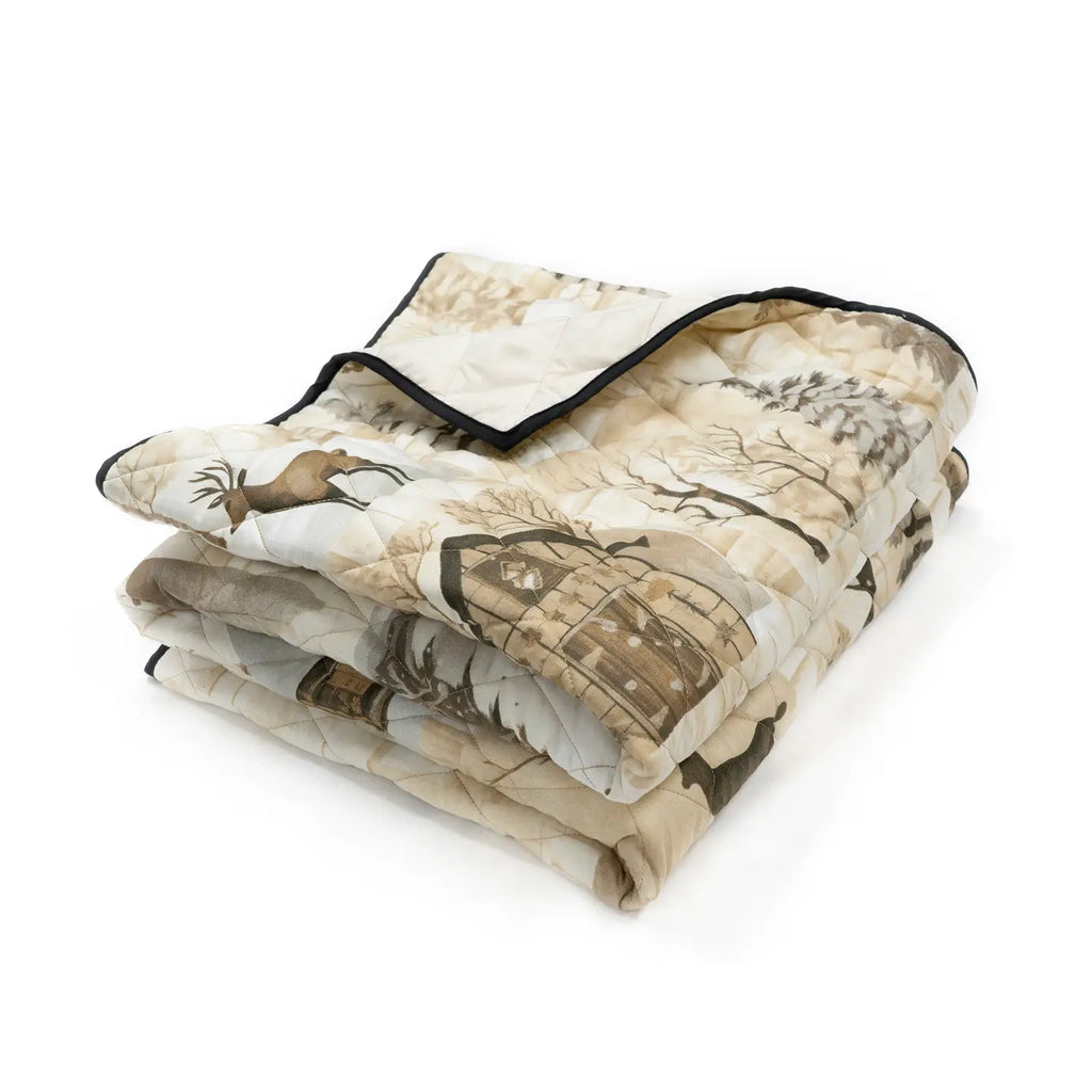 Antique Winter Lightweight Throw Quilt