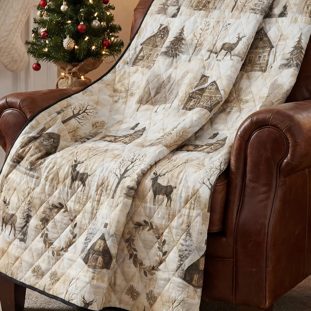 Antique Winter Lightweight Throw Quilt