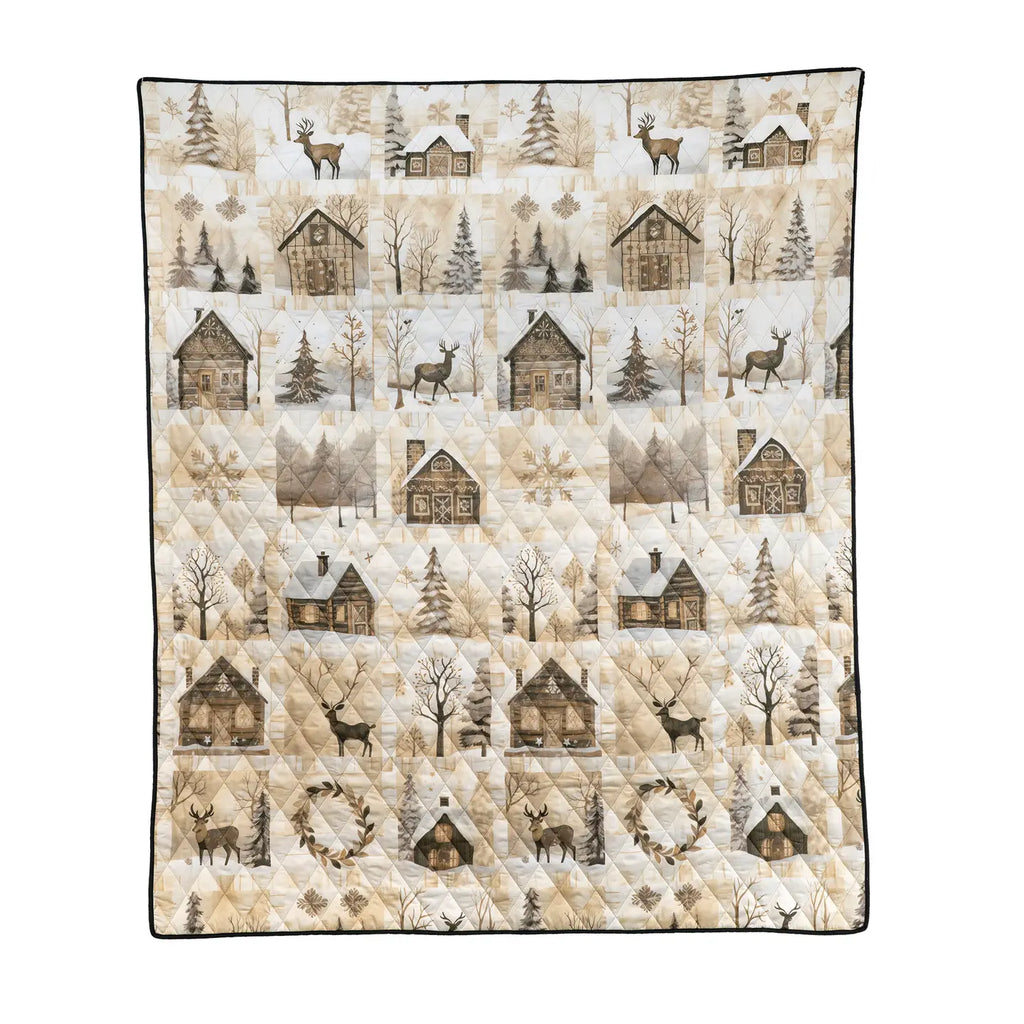 Antique Winter Lightweight Throw Quilt